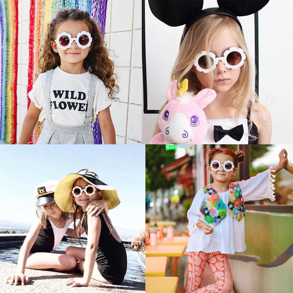 SNOWIE SOFT® 3Pcs Girls Sunglasses Kids Summer Sunglasses Round Flower Framed Sunglasses Outdoor UV Protection Beach Sunglasses for Kids 3-8 Years Old SNOWIE SOFT® 3Pcs Girls Sunglasses Kids Summer Sunglasses Round Flower Framed Sunglasses Outdoor UV Protection Beach Sunglasses for Kids 3-8 Years Old